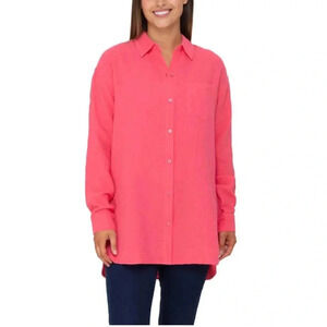 Rachel Roy Pink 100% Cotton Textured Button Up Shirt  XXL